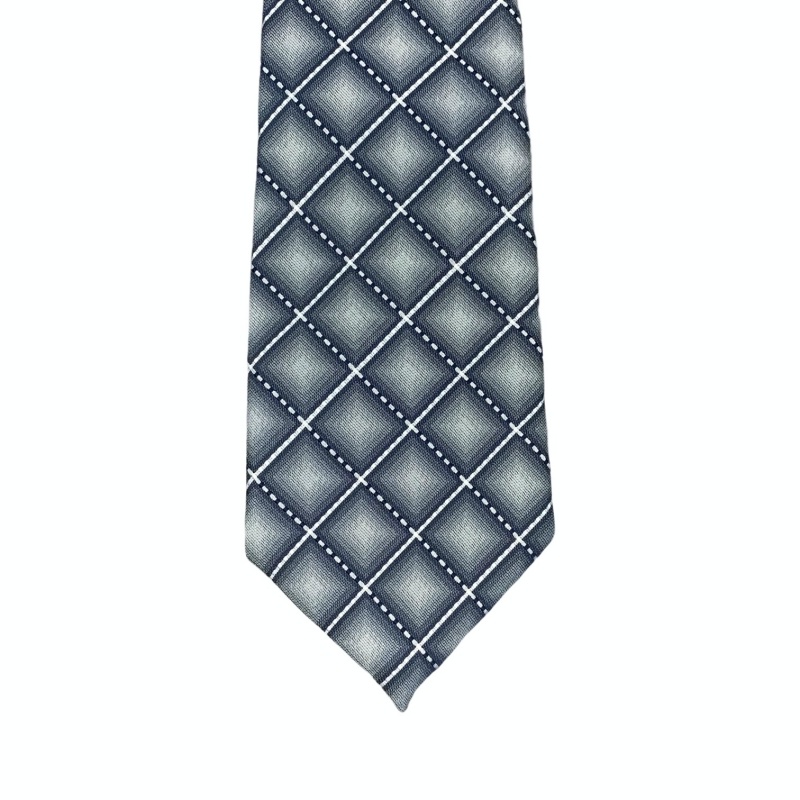 Šedá kravata Mřížka 