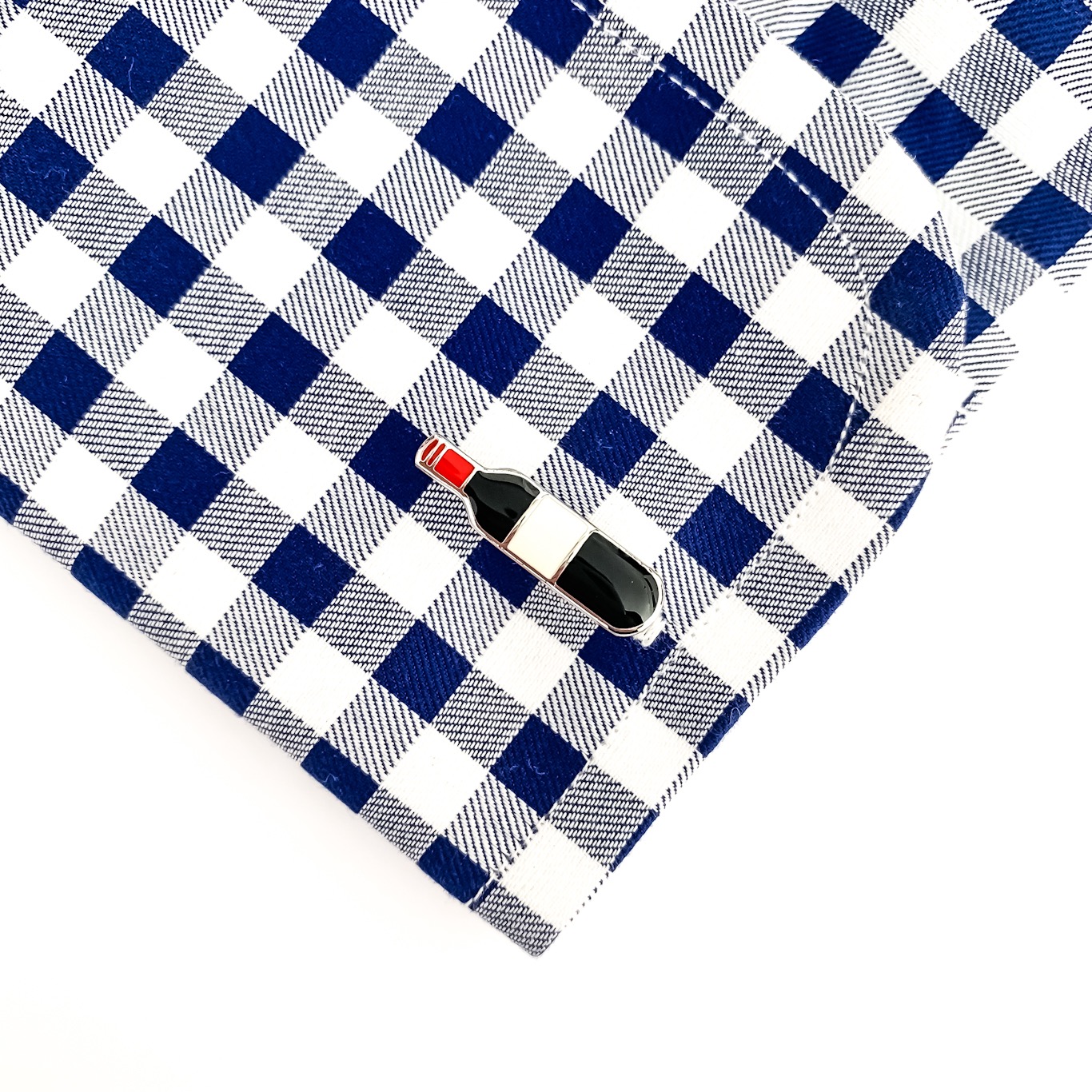 Manžetové knoflíčky Láhev a sklenice červené víno