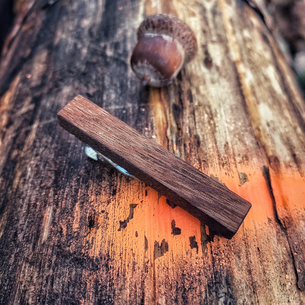 Dřevěná spona na kravatu Wood Brown 