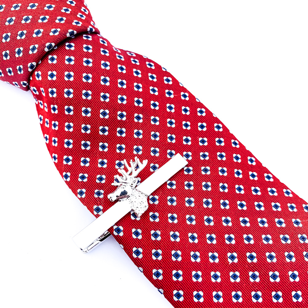 Stříbrná spona na kravatu Jelen paroží 