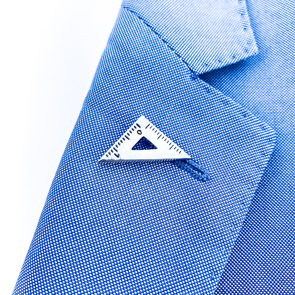 Brož Pravítko trojúhelník 