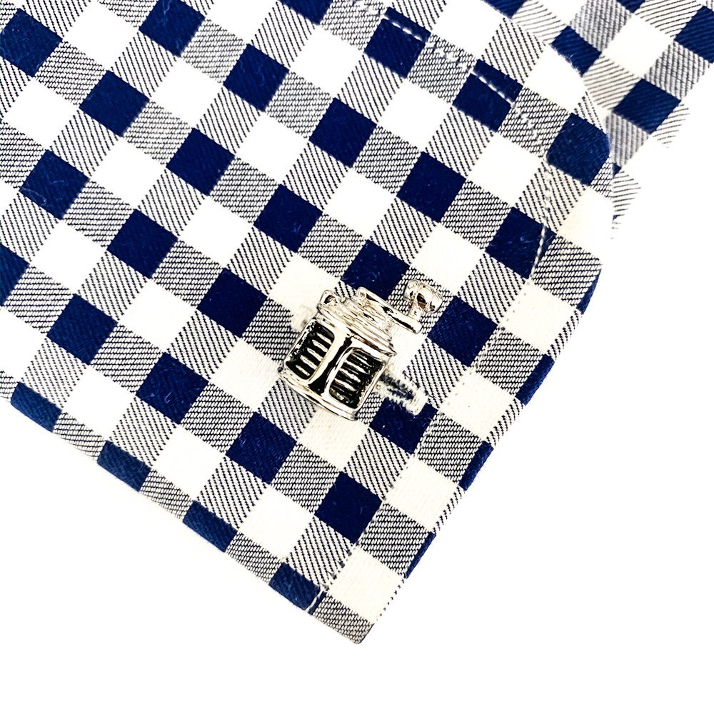 Manžetové knoflíčky Rybářský naviják stříbrný 