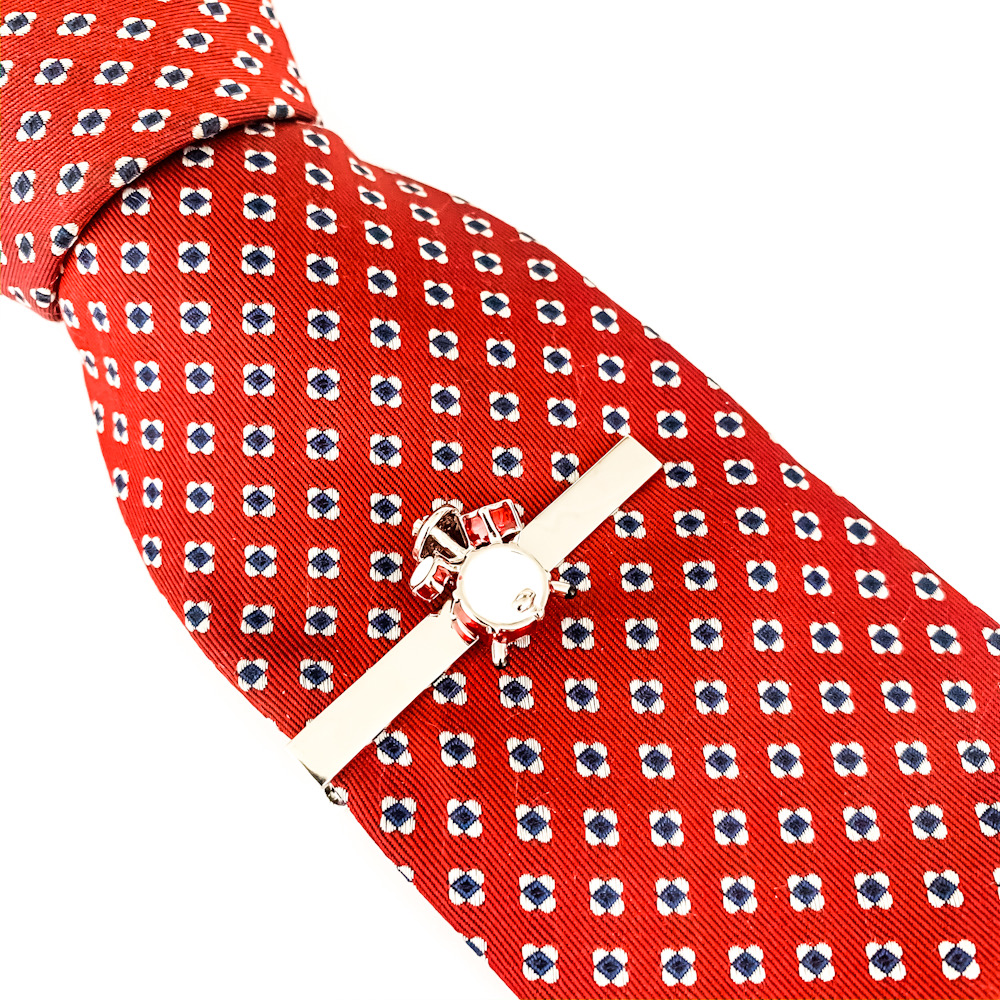 Stříbrná spona na kravatu Bicí - buben 