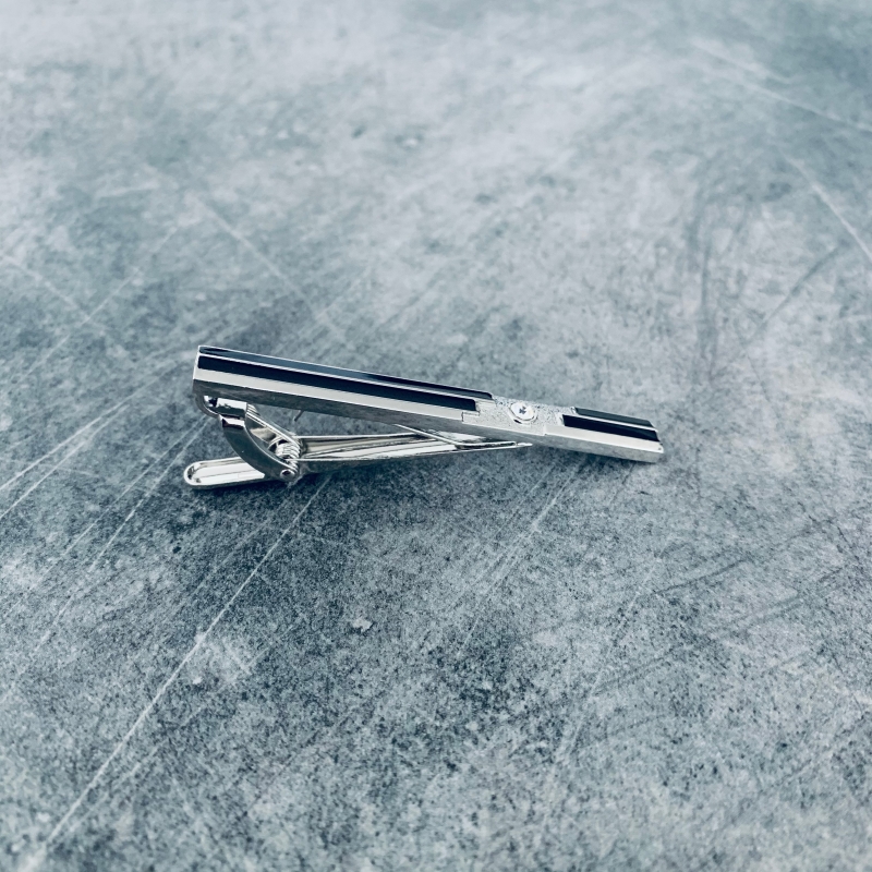 Spona na kravatu Cubic černá 