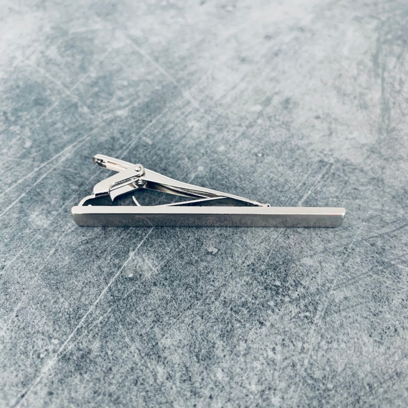 Stříbrná spona na kravatu Simple 