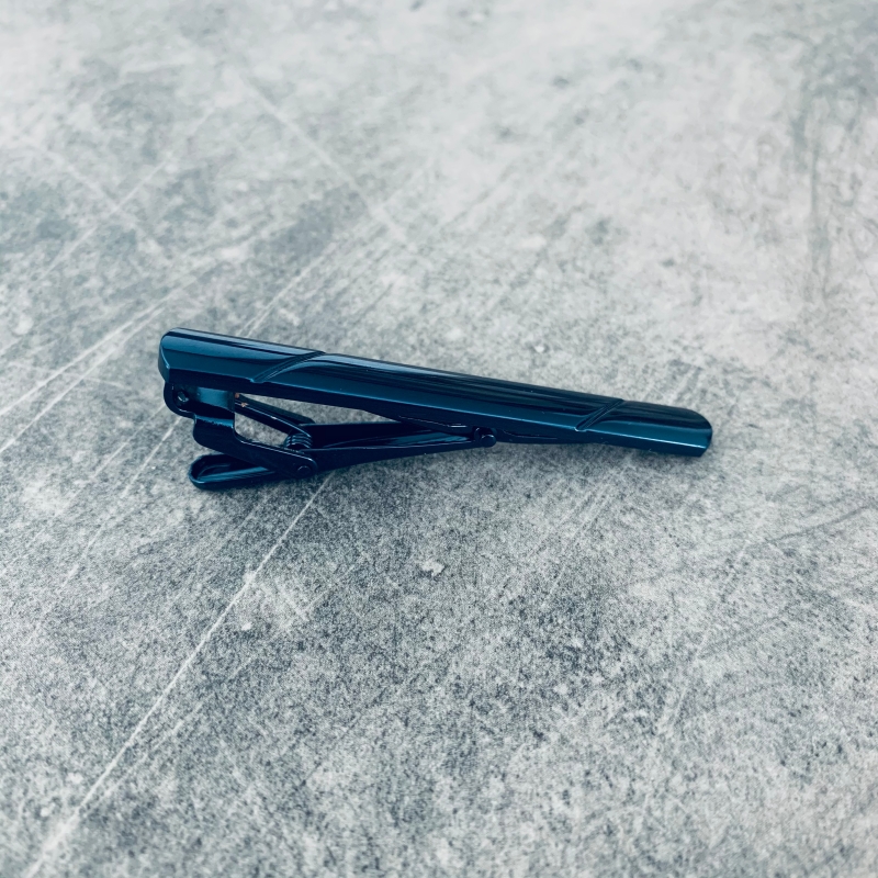 Modrá spona na kravatu Bar