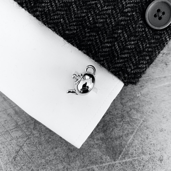 Manžetové knoflíčky Čajová konvička a šálek na čaj 