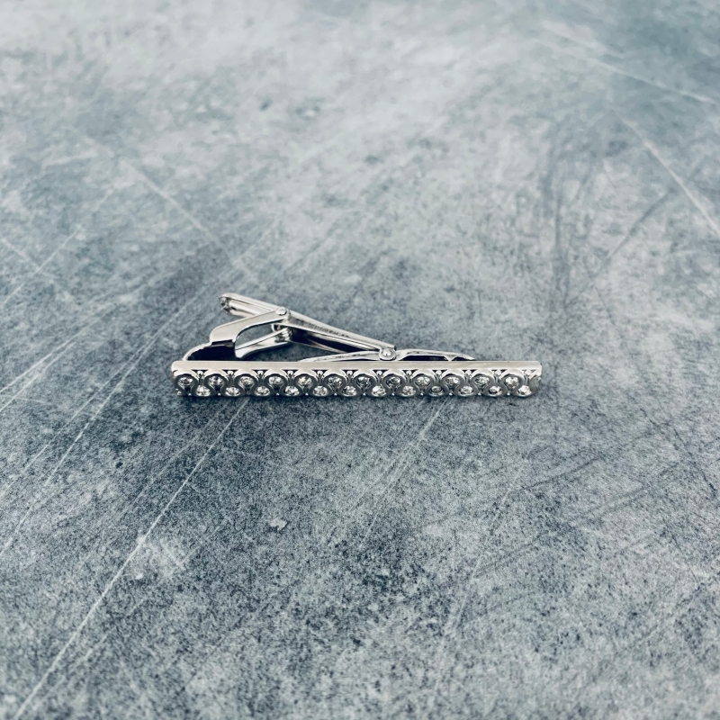 Stříbrná spona na kravatu Snake