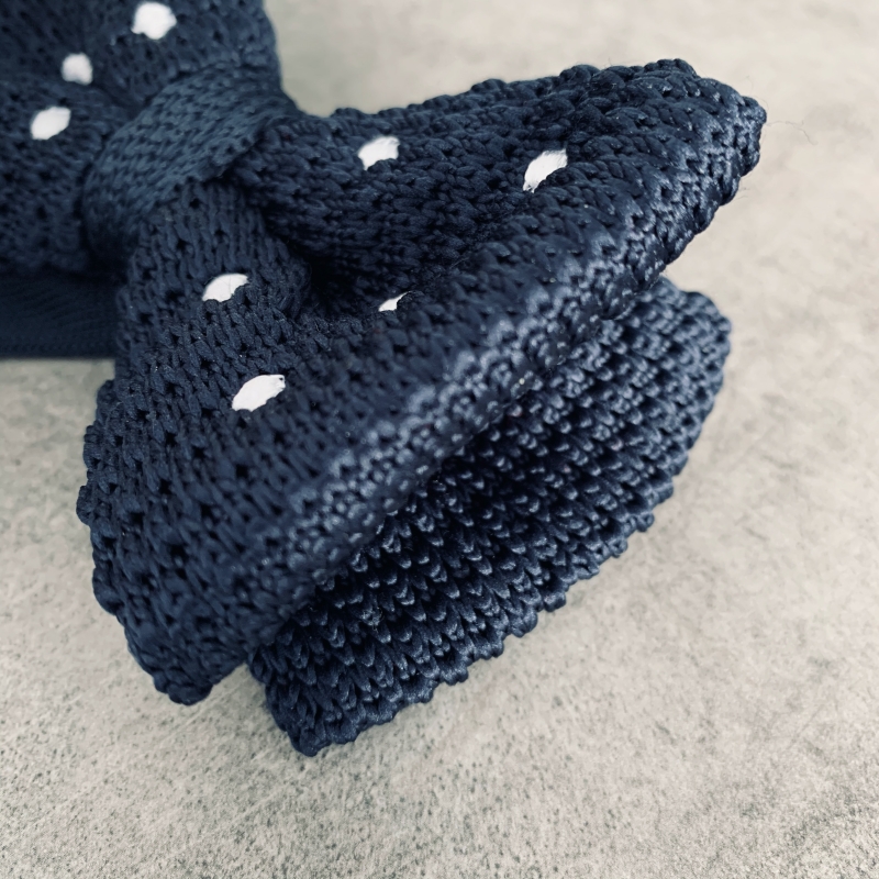 Modrý pánský motýlek Knit Dot