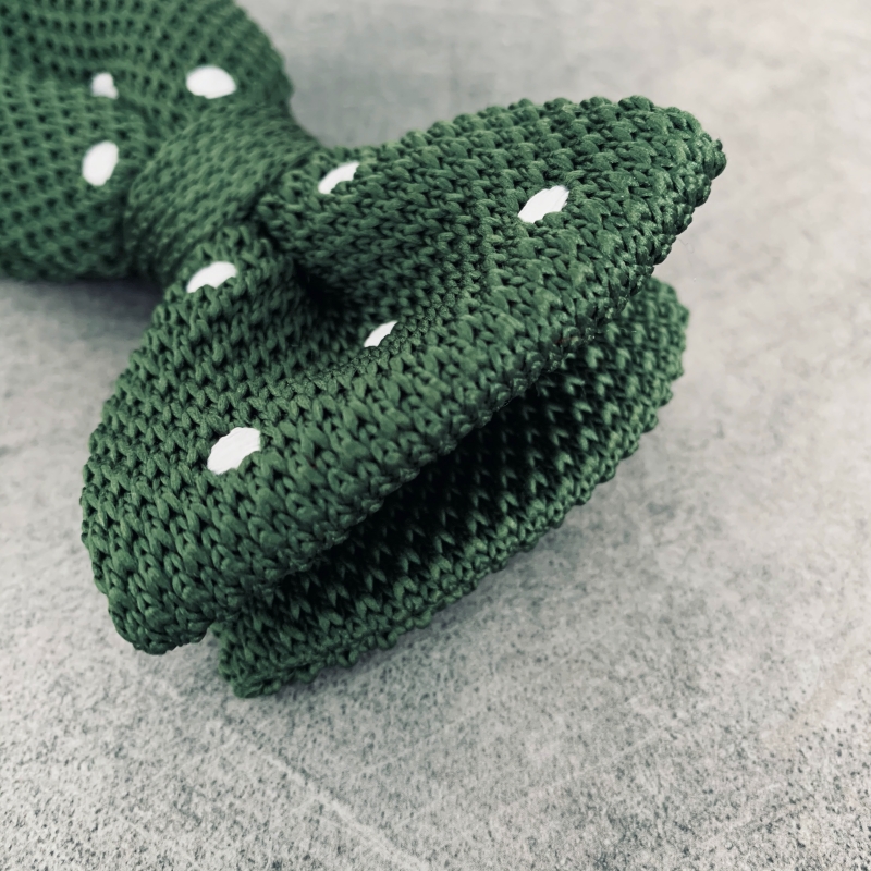 Zelený pánský motýlek Knit Dot