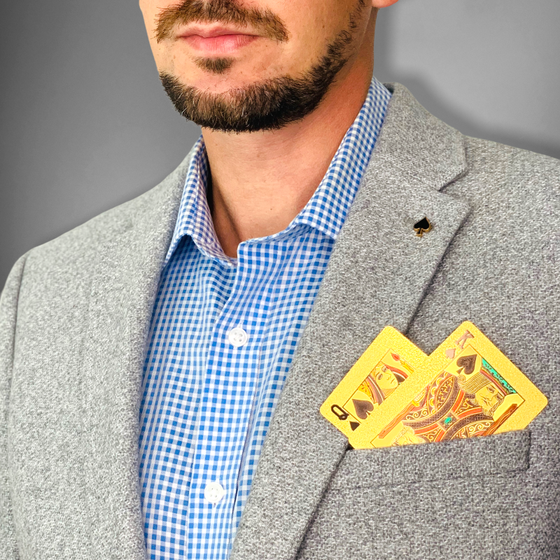 Brož - ozdoba klopy saka Karetní symbol Listy