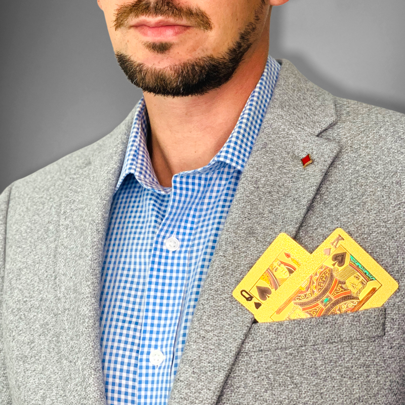 Brož - ozdoba klopy saka Karetní symbol Kule 