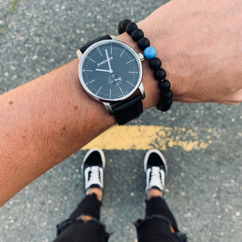 Černo - modrý set pánský a dámský náramek Couple 