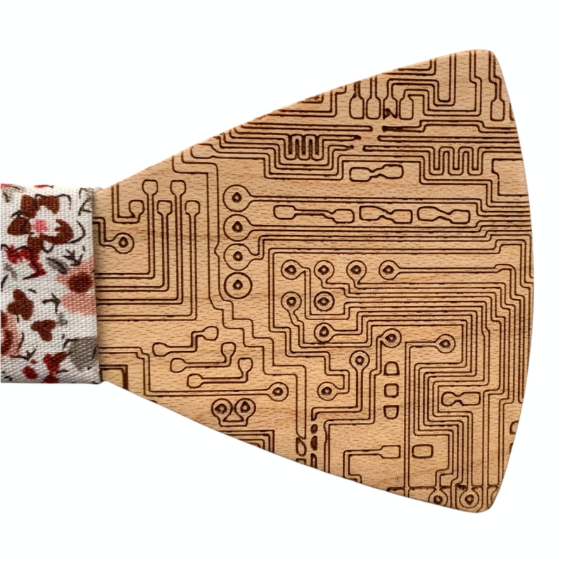 Dřevěný set - motýlek PC deska + manžetové knoflíčky + kapesník