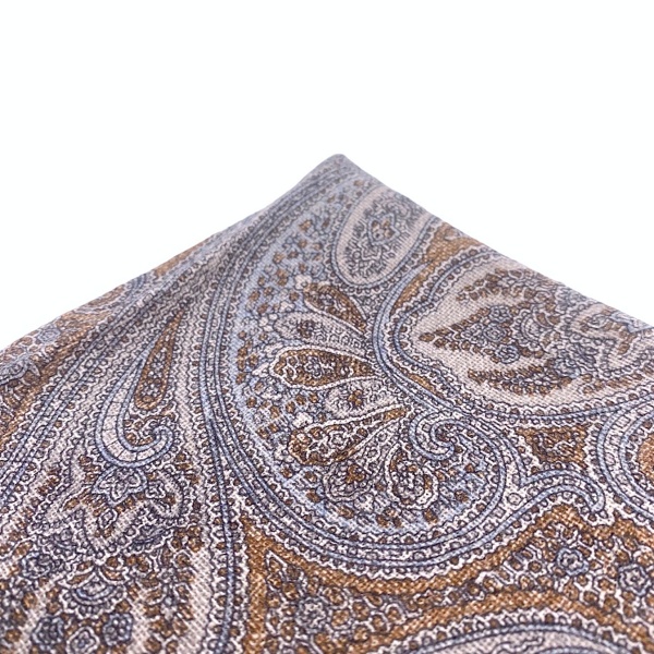 Hnědý kapesník do saka Blažek Paisley 