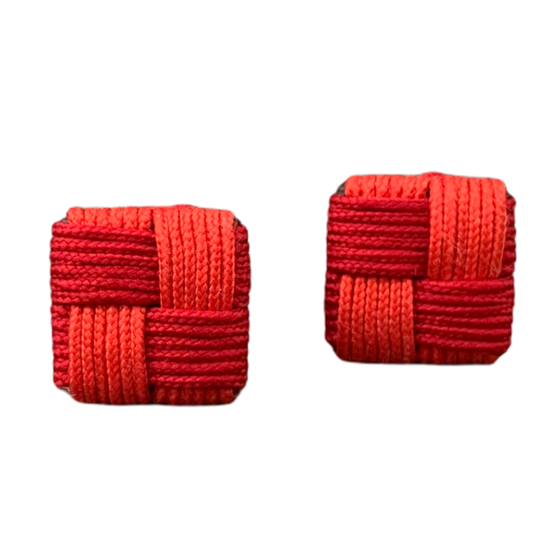 Červeno - oranžové manžetové knoflíčky Ball Square