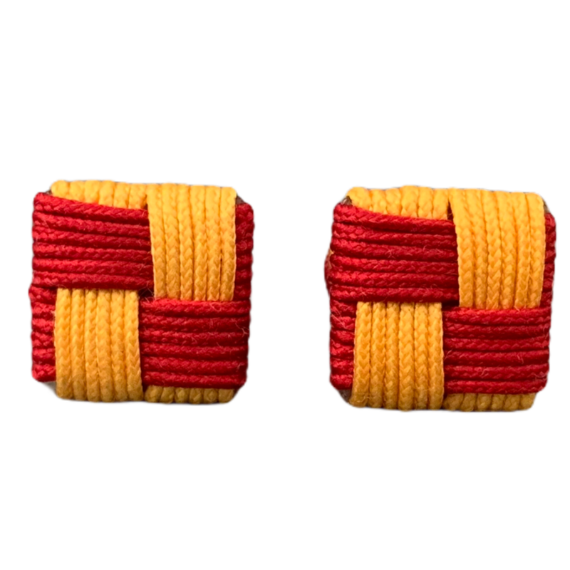 Červeno - žluté manžetové knoflíčky Ball Square