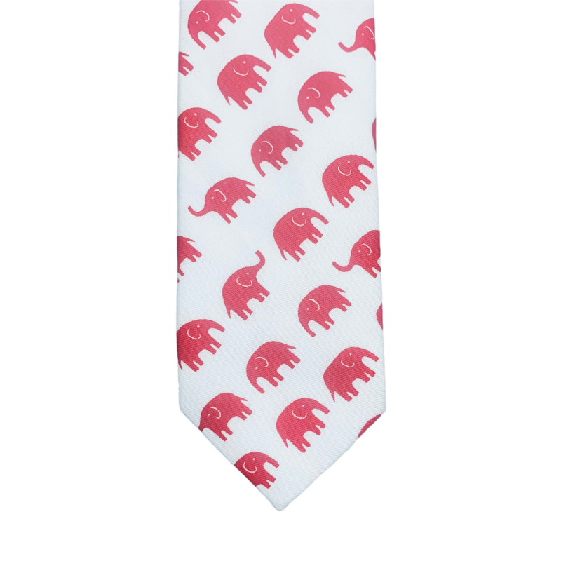 Bílo - červená kravata Slon 