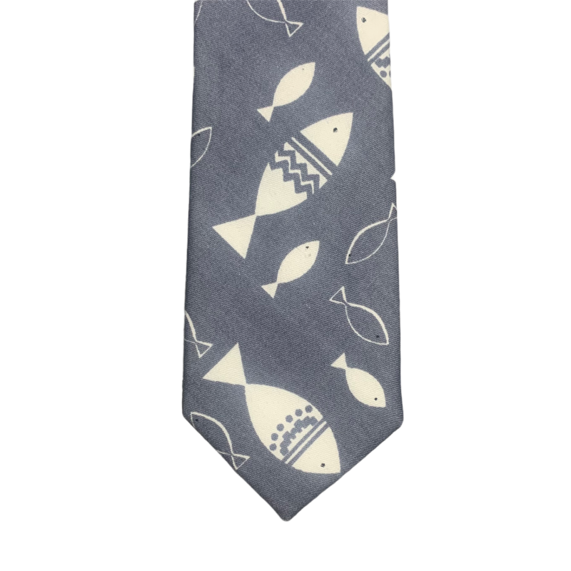 Šedá kravata Ryby 