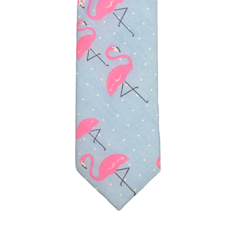 Modrá kravata Plameňák 