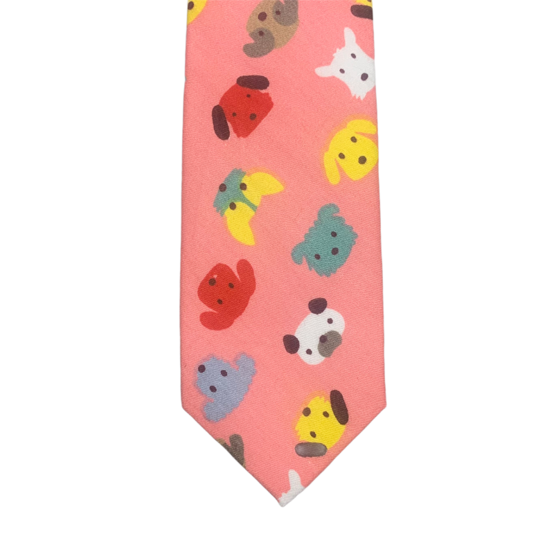 Růžová kravata Pejsci 