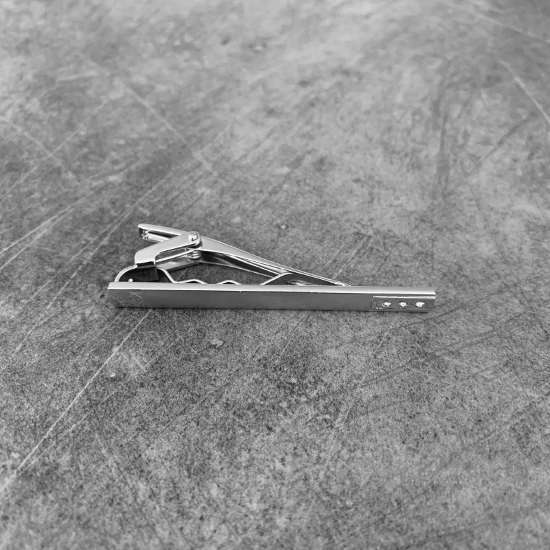 Stříbrná spona na kravatu 3 Raw Crystal 