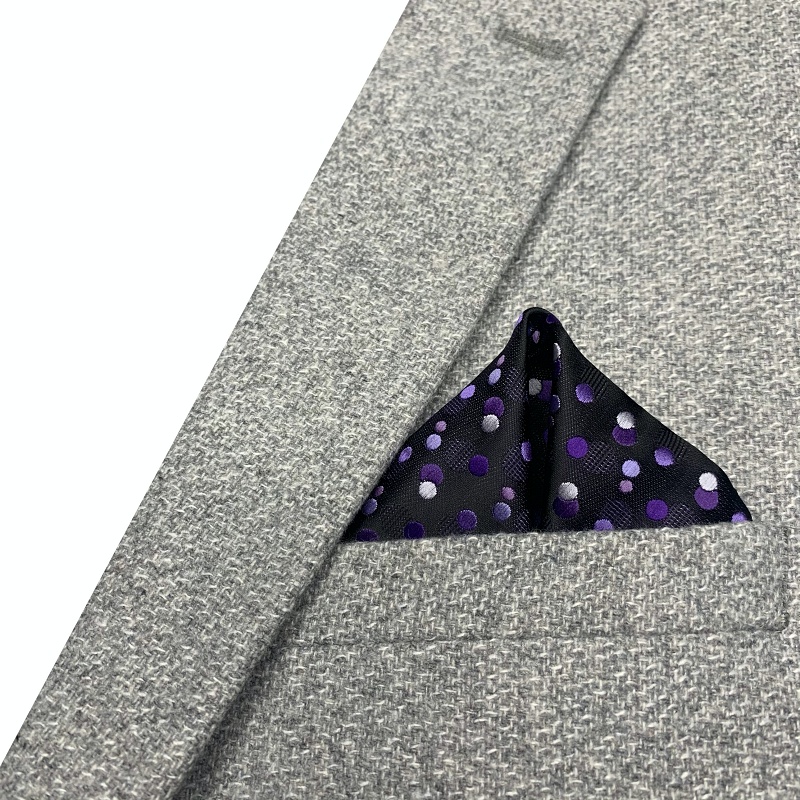 Černý set - vázací motýlek + kapesník Bubbles