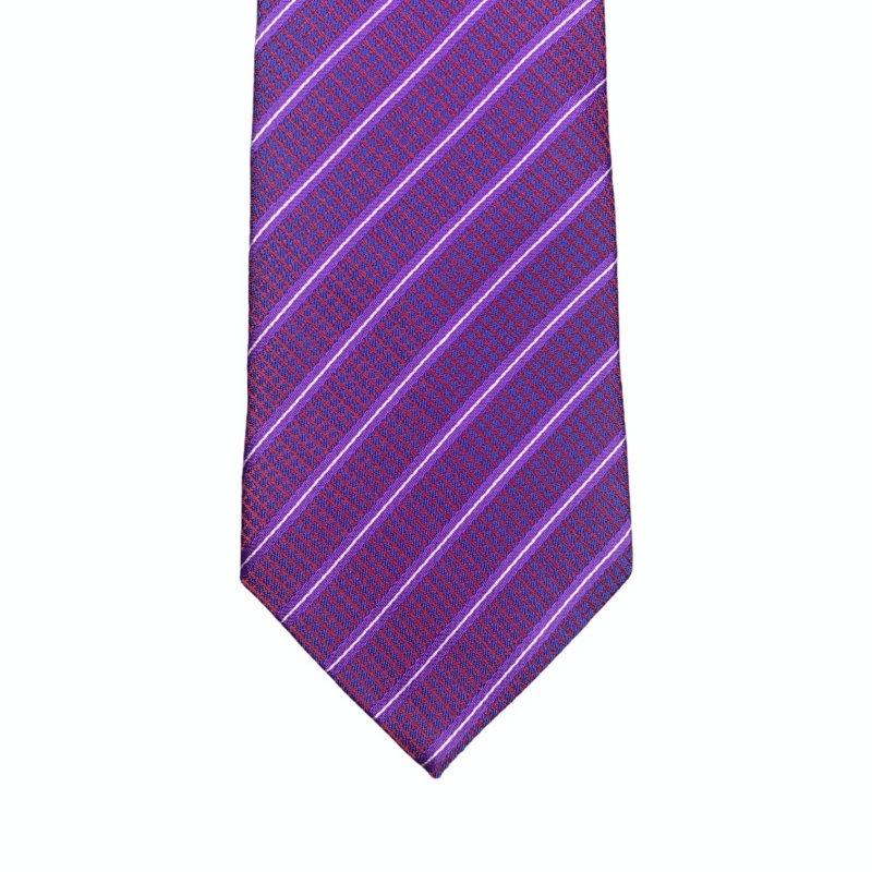 Modro - fialová kravata Lines 