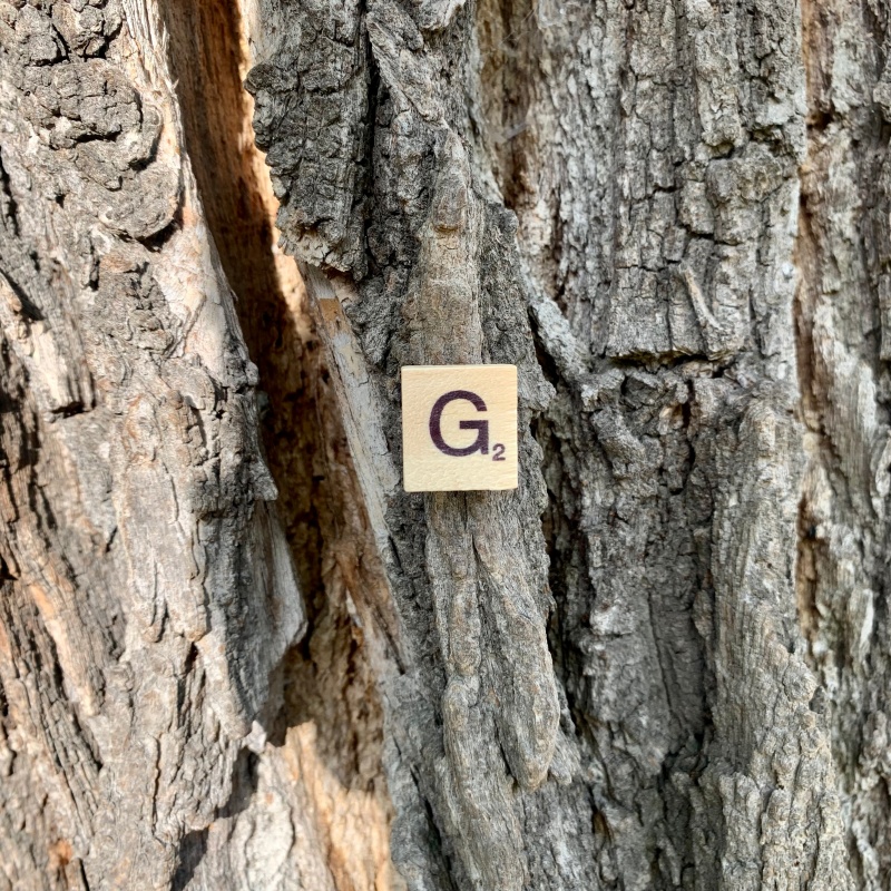 Brož Scrabble písmeno G