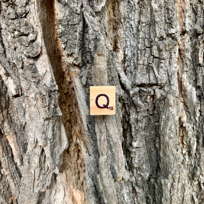 Brož Scrabble písmeno Q