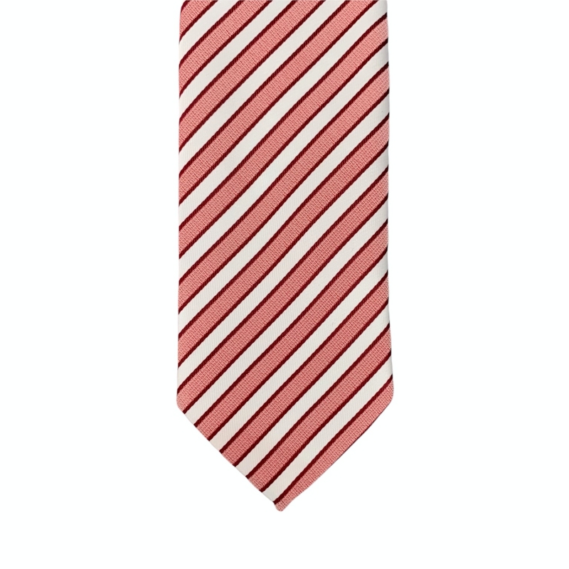 Bílo - růžová kravata Pruhy 
