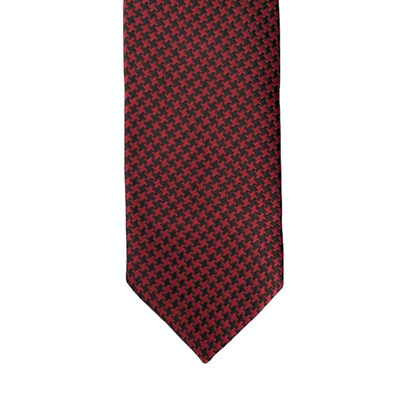 Červeno - černá kravata Houndstooth