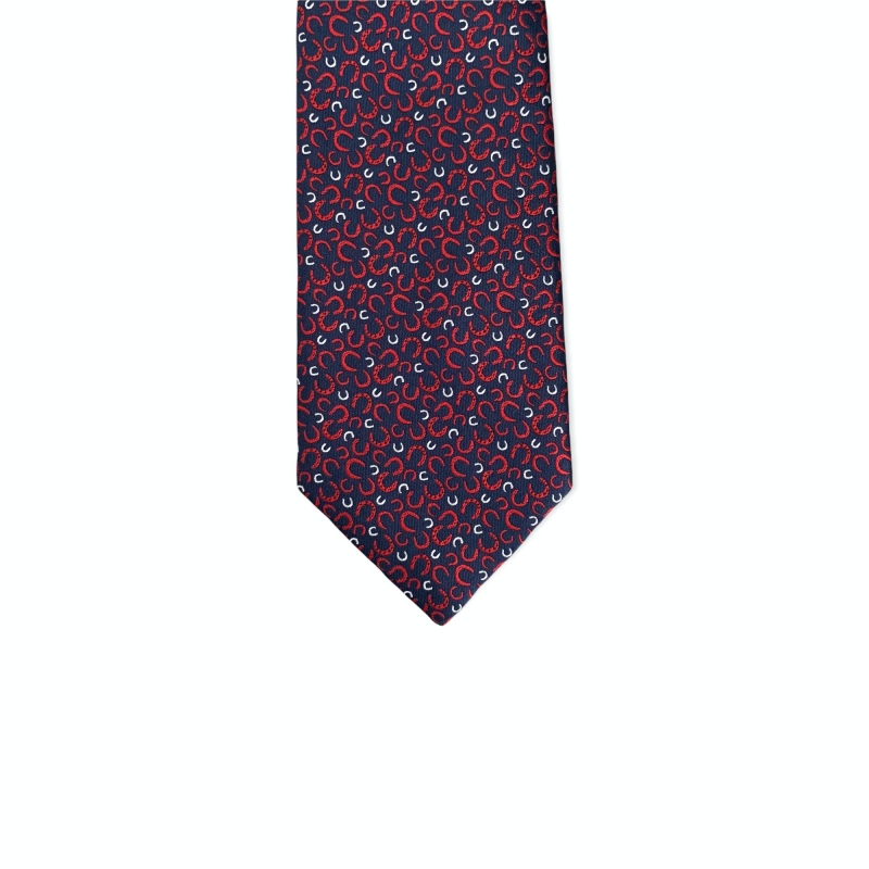 Modro - červená kravata Podkova 