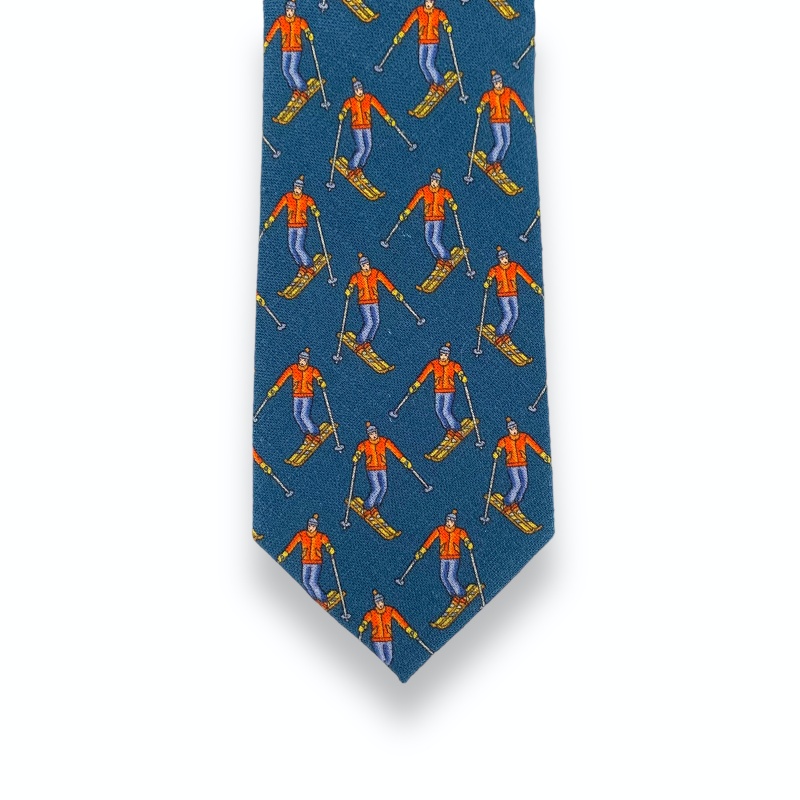 Modrá kravata Lyžař