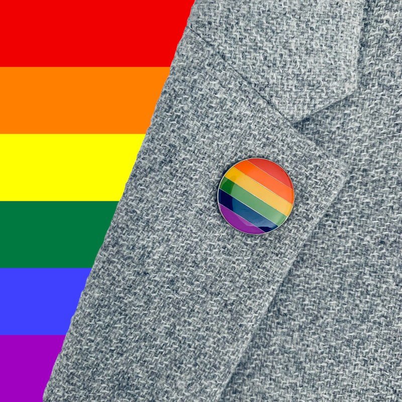 Stříbrná brož Kruh LGBT