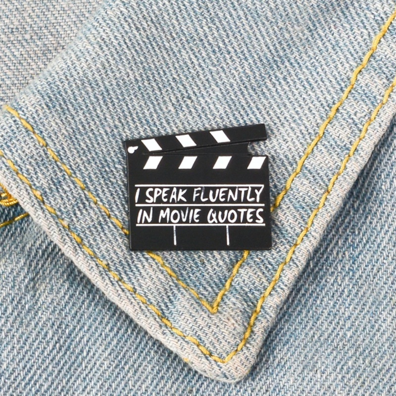 Černá brož Filmová klapka 