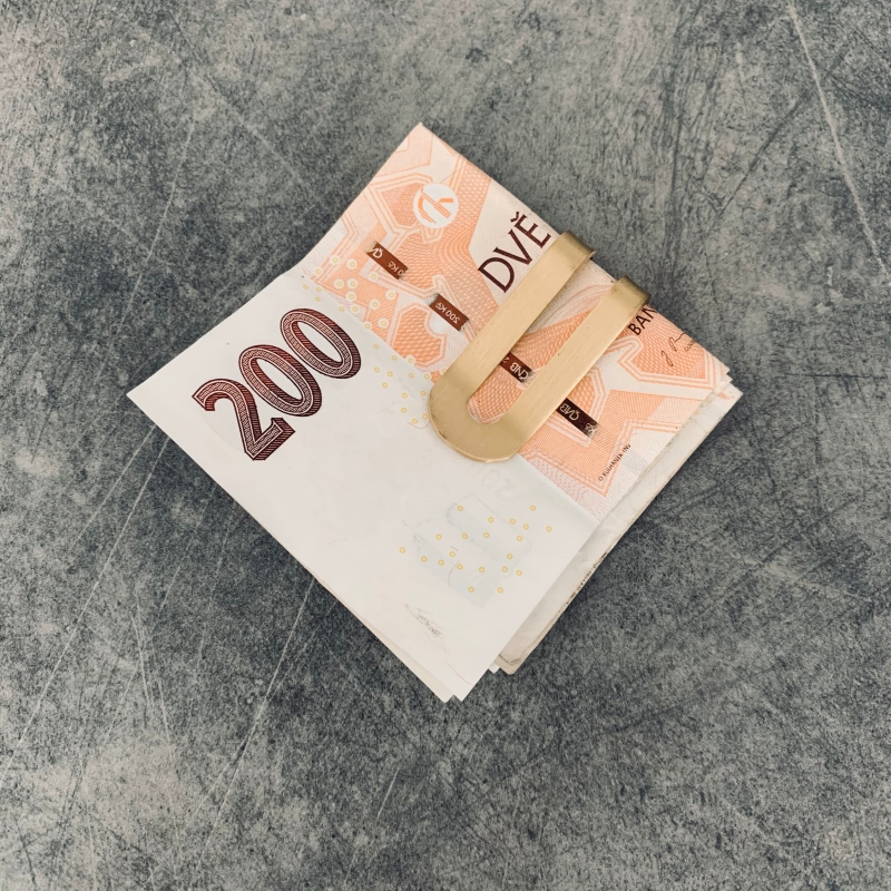 Zlatá spona na peníze 3 v 1