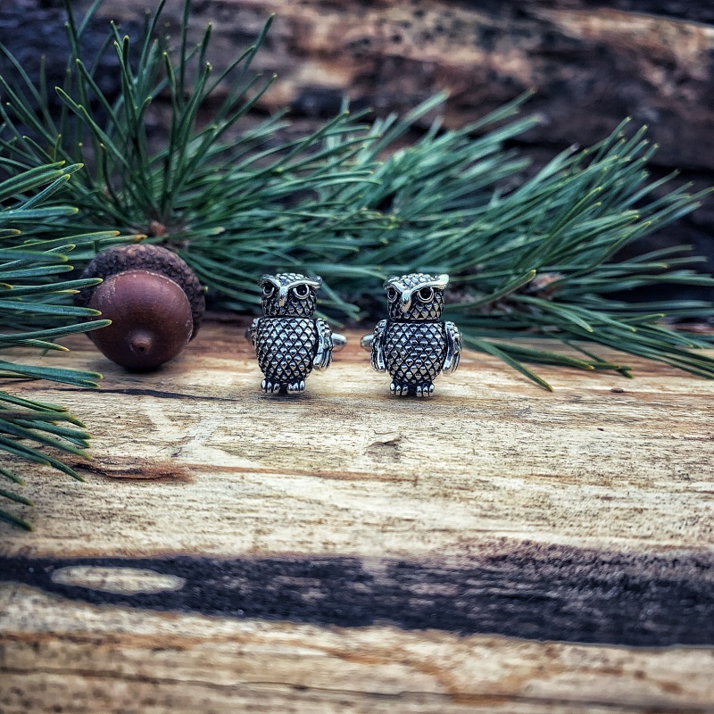 Manžetové knoflíčky Sova s křídly 