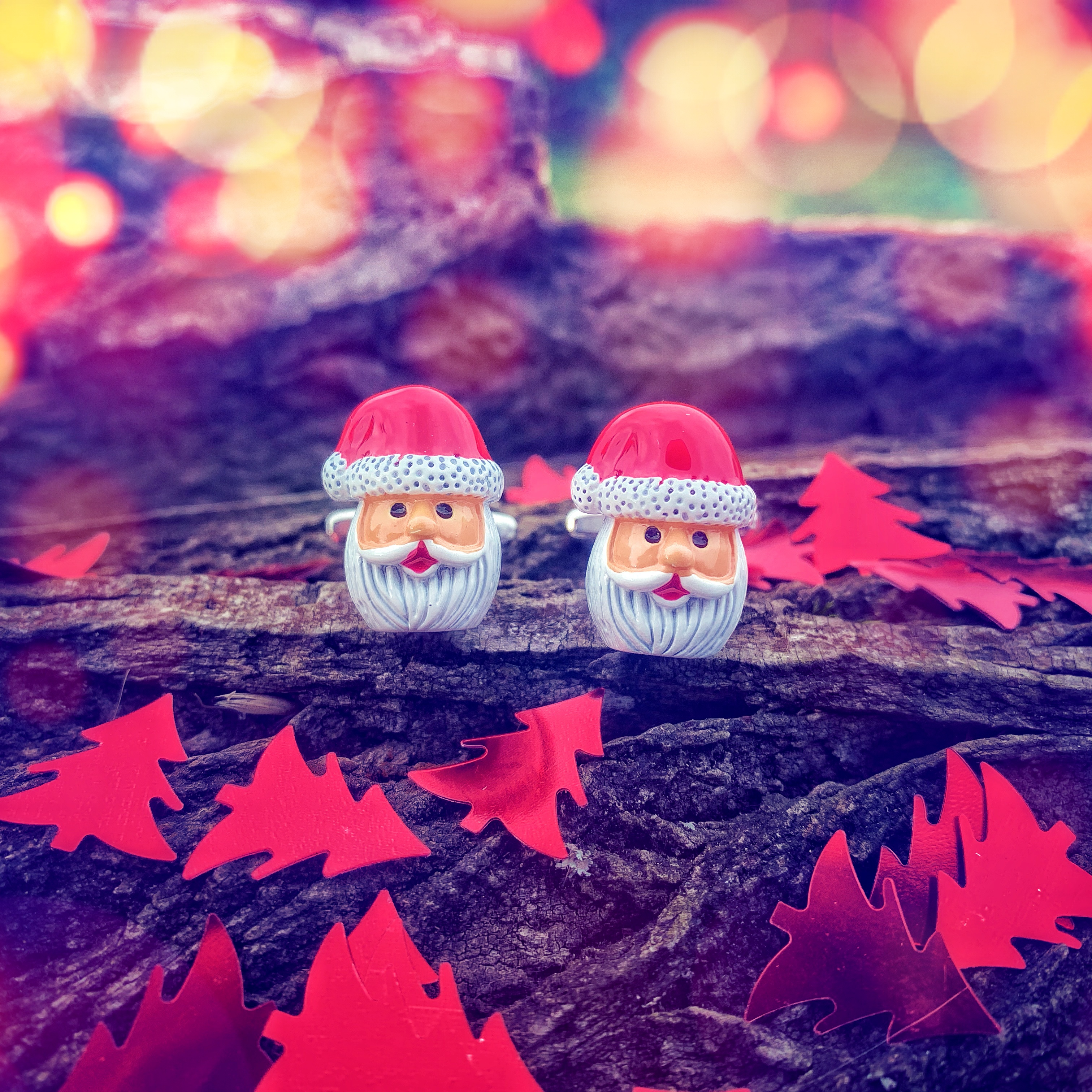 Manžetové knoflíčky Santa Claus hlava  