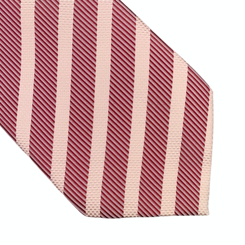 Růžovo - rudá kravata Pruhy 