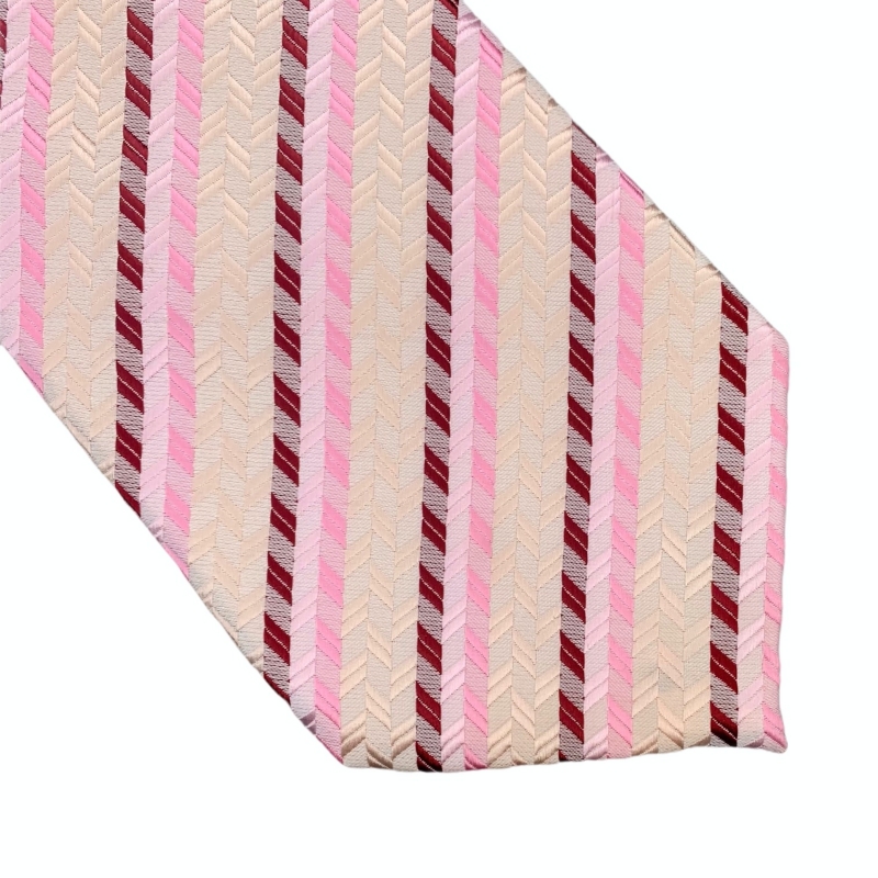 Růžová kravata Pruhy 