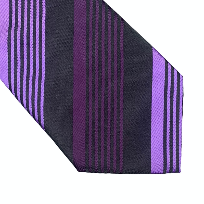 Černo - fialová kravata Pruhy 