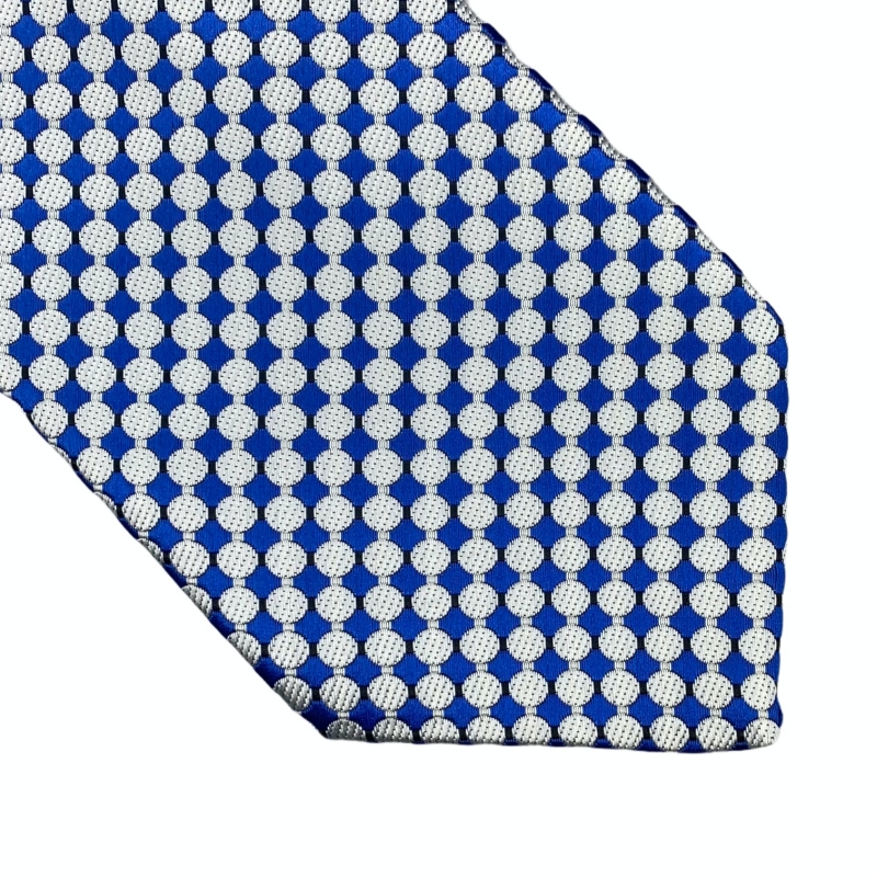 Stříbrno - modrá kravata Round 