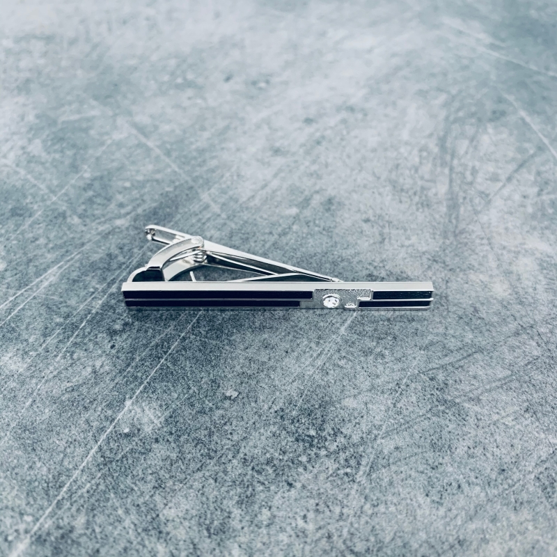 Spona na kravatu Cubic černá 