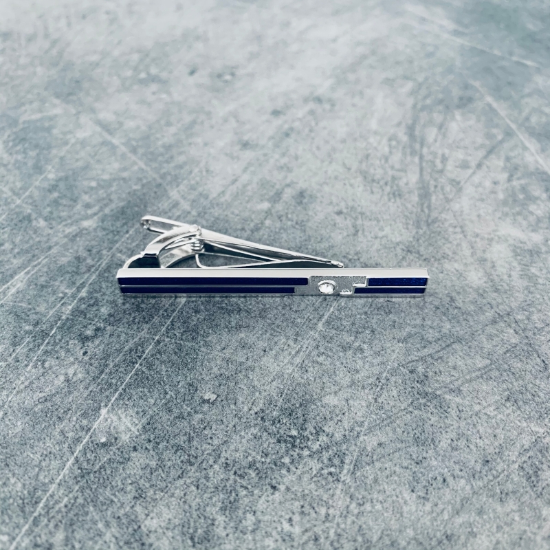 Spona na kravatu Cubic modrá 