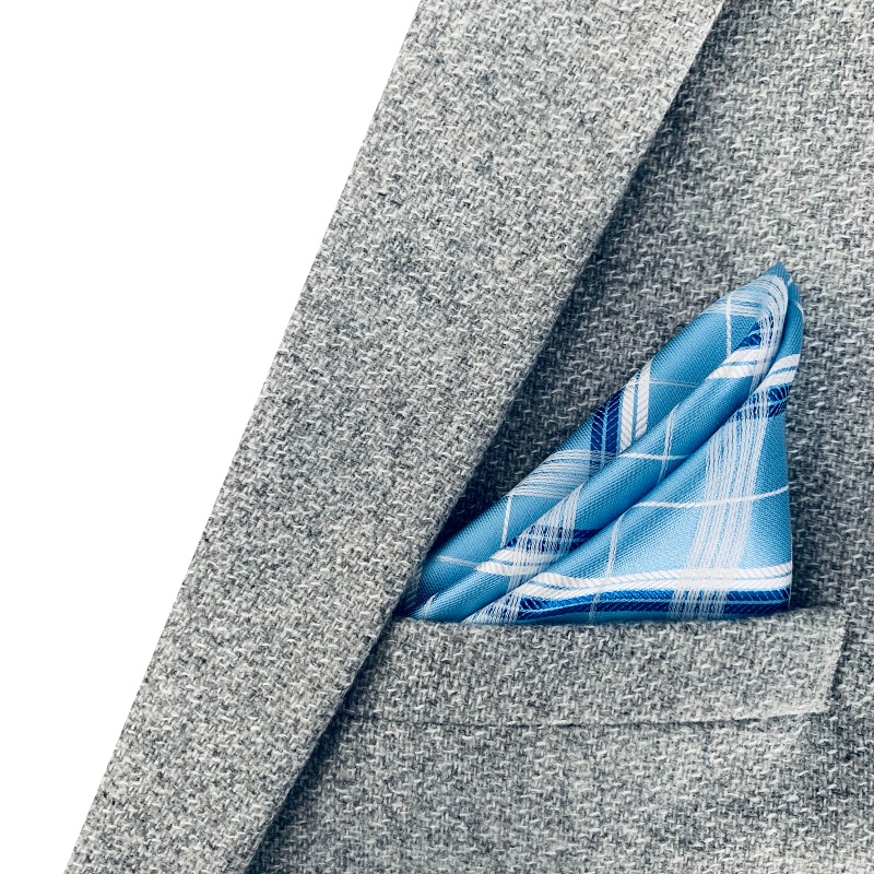 Dřevěný modrý set - motýlek Jeleni + manžetové knoflíčky + kapesník