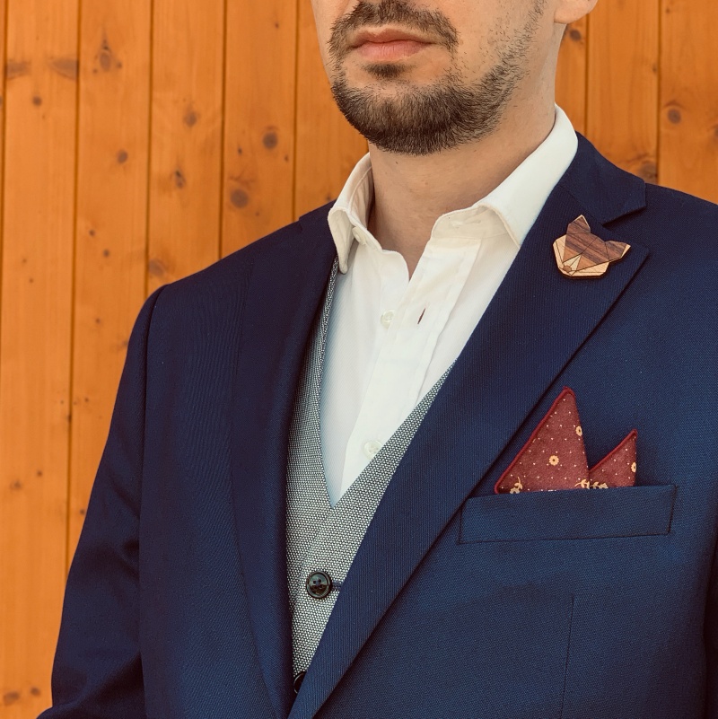 Dřevěná brož Liška 