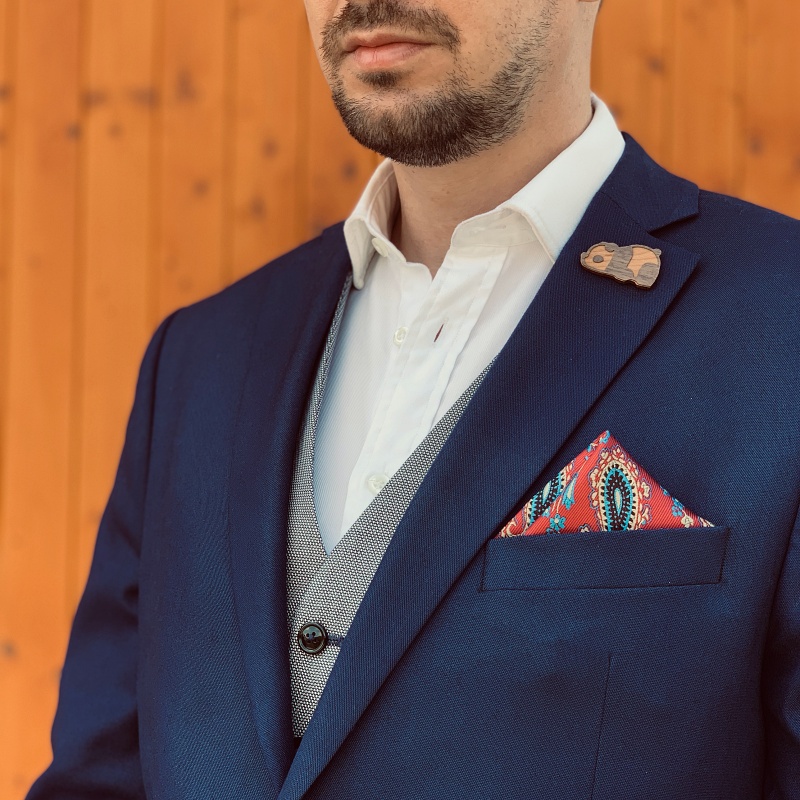 Dřevěná brož Panda 