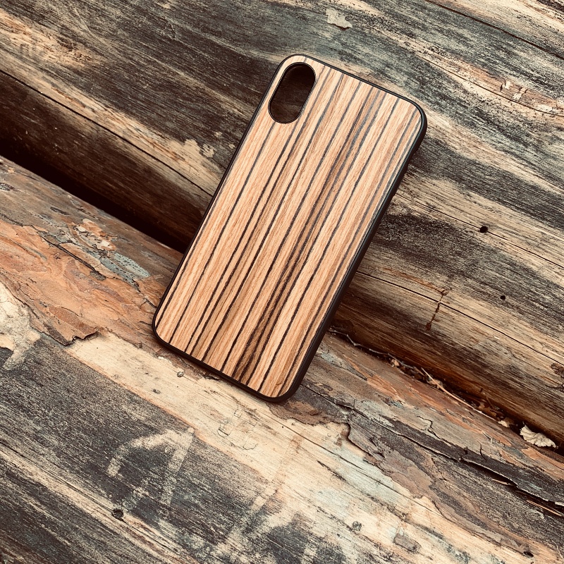 Dřevěný kryt Wood Zebrano pro Apple iPhone X/XS