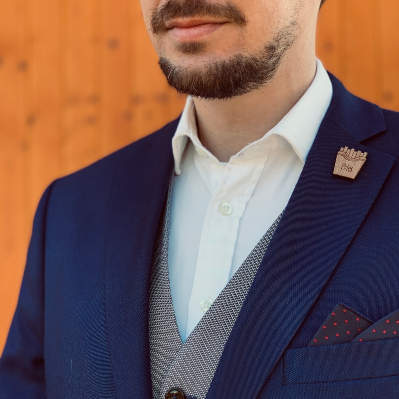 Dřevěná brož Hranolky